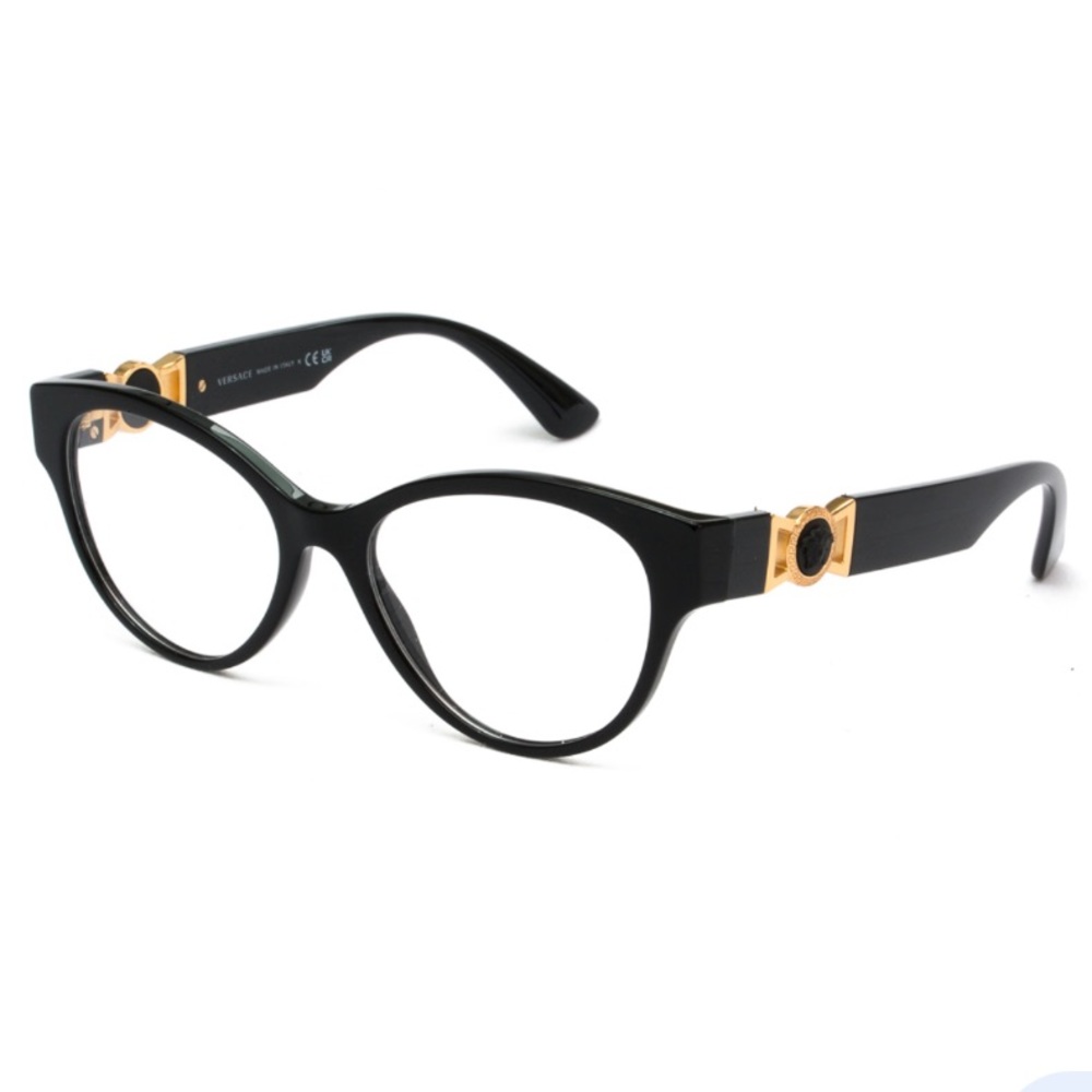 Versace Black and Gold Cat-Eye Glasses